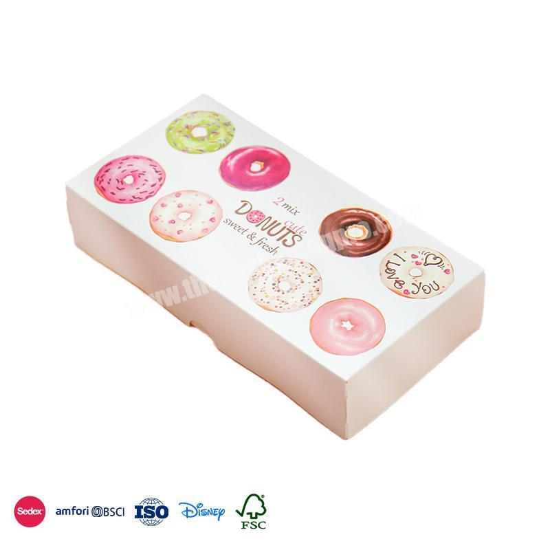 Factory Direct Price Cute picture packaging degradable food material with simple logo donut paper box