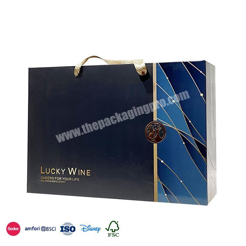 Factory Direct Sale High Quality Drawer-style luxury packaging with portable design bag in box wine