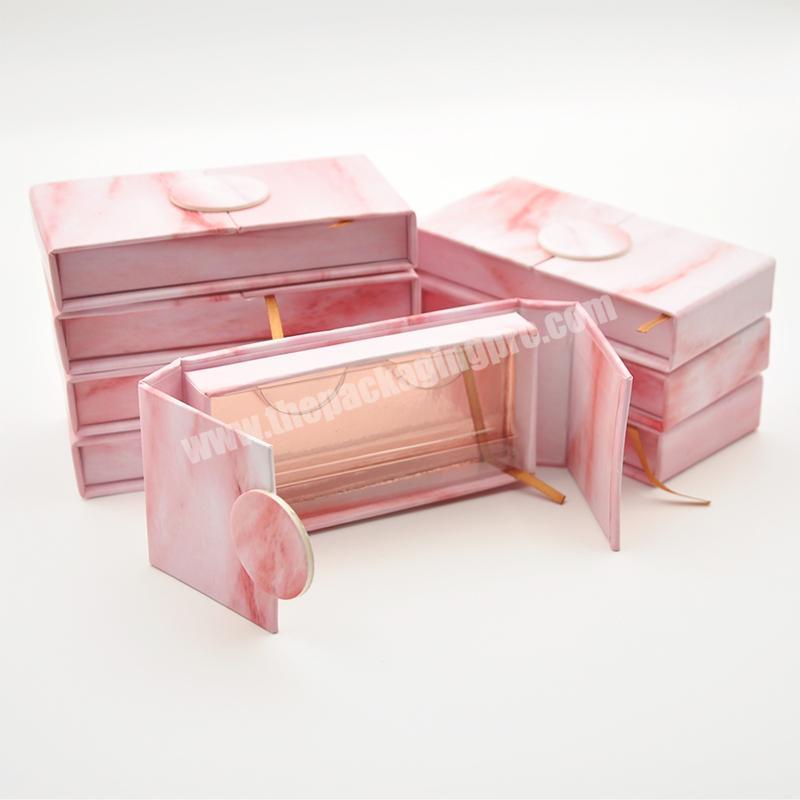 Factory Direct Supply Eyelash Boxes Custom Paper Lash Box Pink Magnetic Lash Packaging