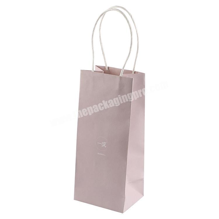 Factory Gift Wrapping Paper Bag With Paper Twisted Handle Cheap Pink Bags Coated Paper Packaging