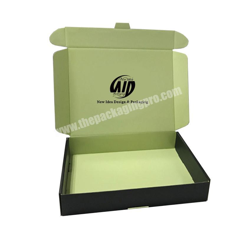 Factory High quality FSC certificate custom printed black corrugated shipping packaging mailer box  with your own logo