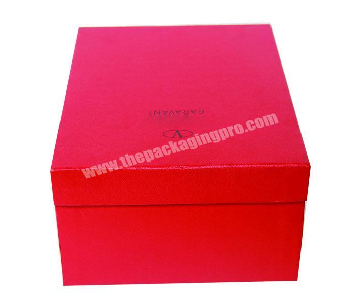 Factory Price Luxury Design Logo Printed Textured Paper Coat Grey Board Cover and Base Two Pieces Paper Box for Shoes