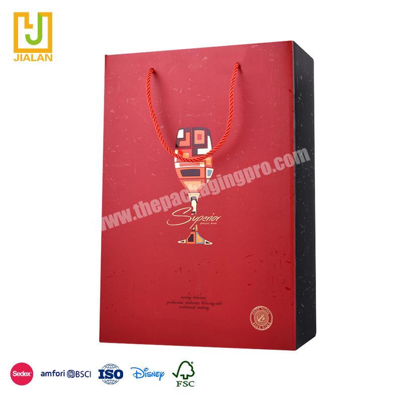 Factory Price Manufacturer Supplier box wine cooler carrier tote reusable lunch bag Can hold two bottles