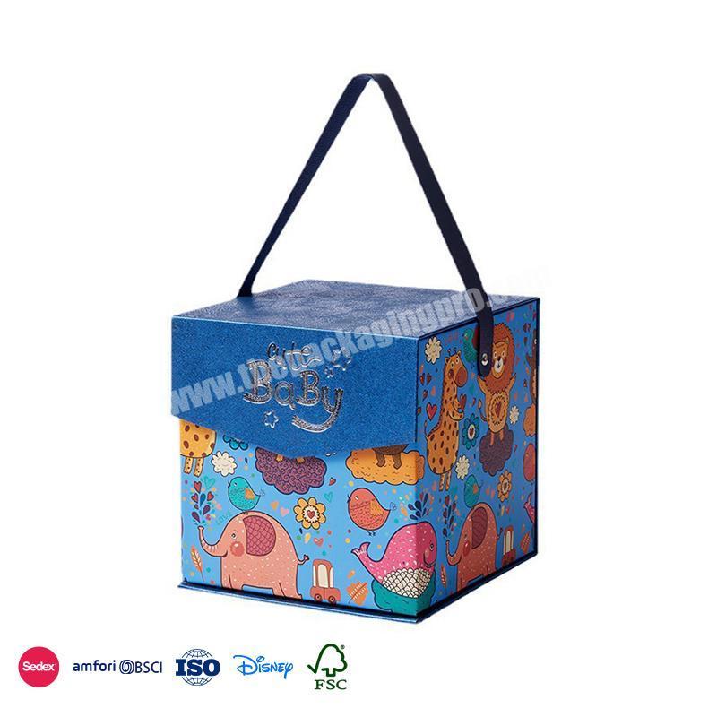 Factory Price Newest Cube one-shoulder backpack with cartoon picture wholesale children's storage box