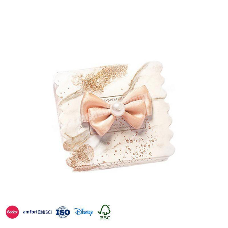 Factory Price Wholesale Simple and elegant design food material with bead decoration small gift box for wedding