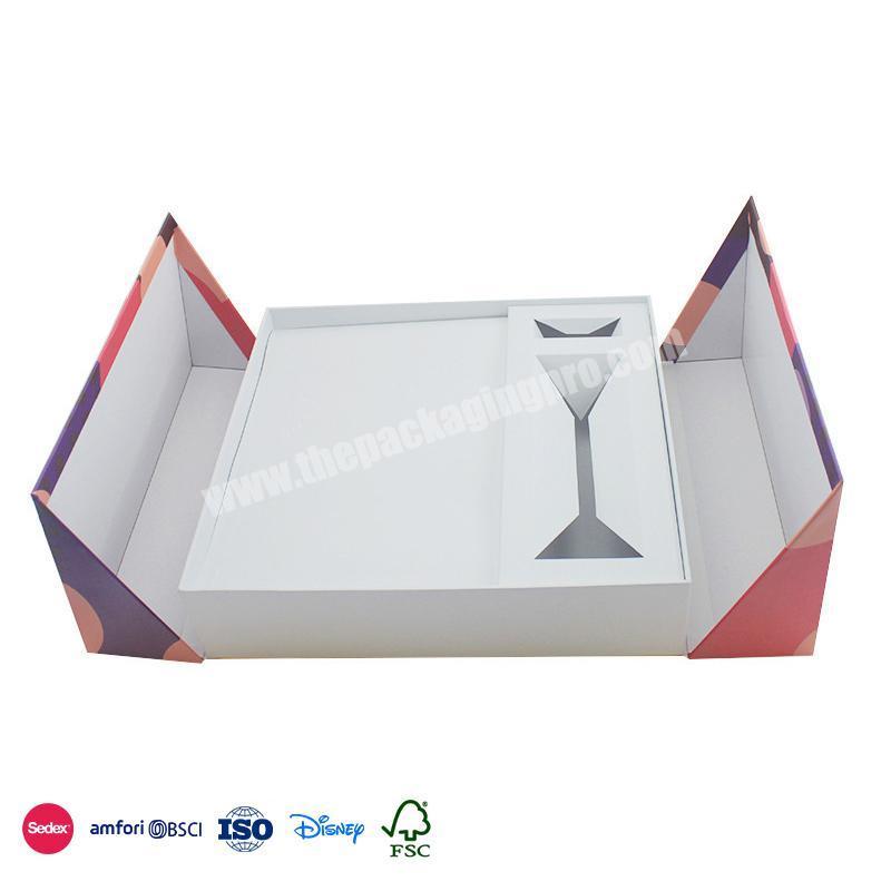 Factory Selling Directly Exquisite packaging side opening gift box for tube shape wine glass bottle