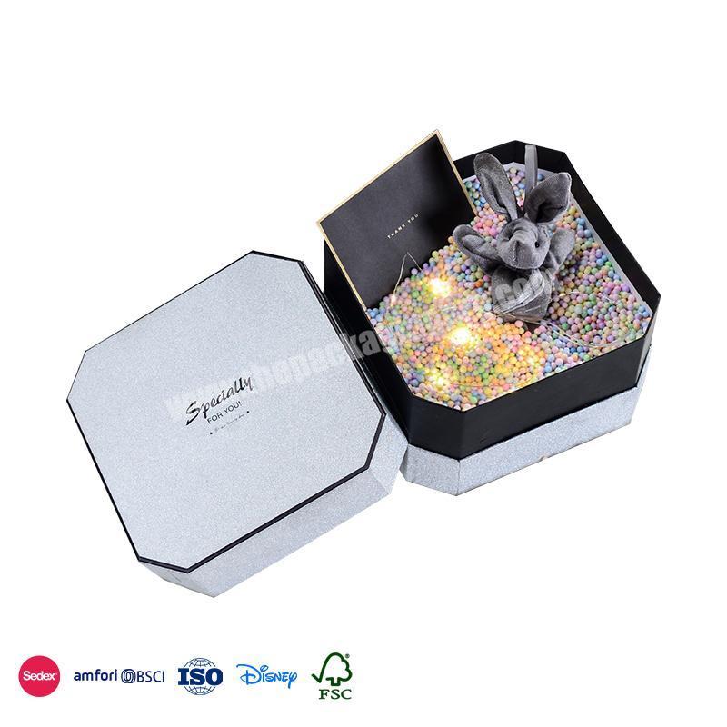 Factory Supply Discount Price Irregular edge novel design frosted surface material surprise birthday box