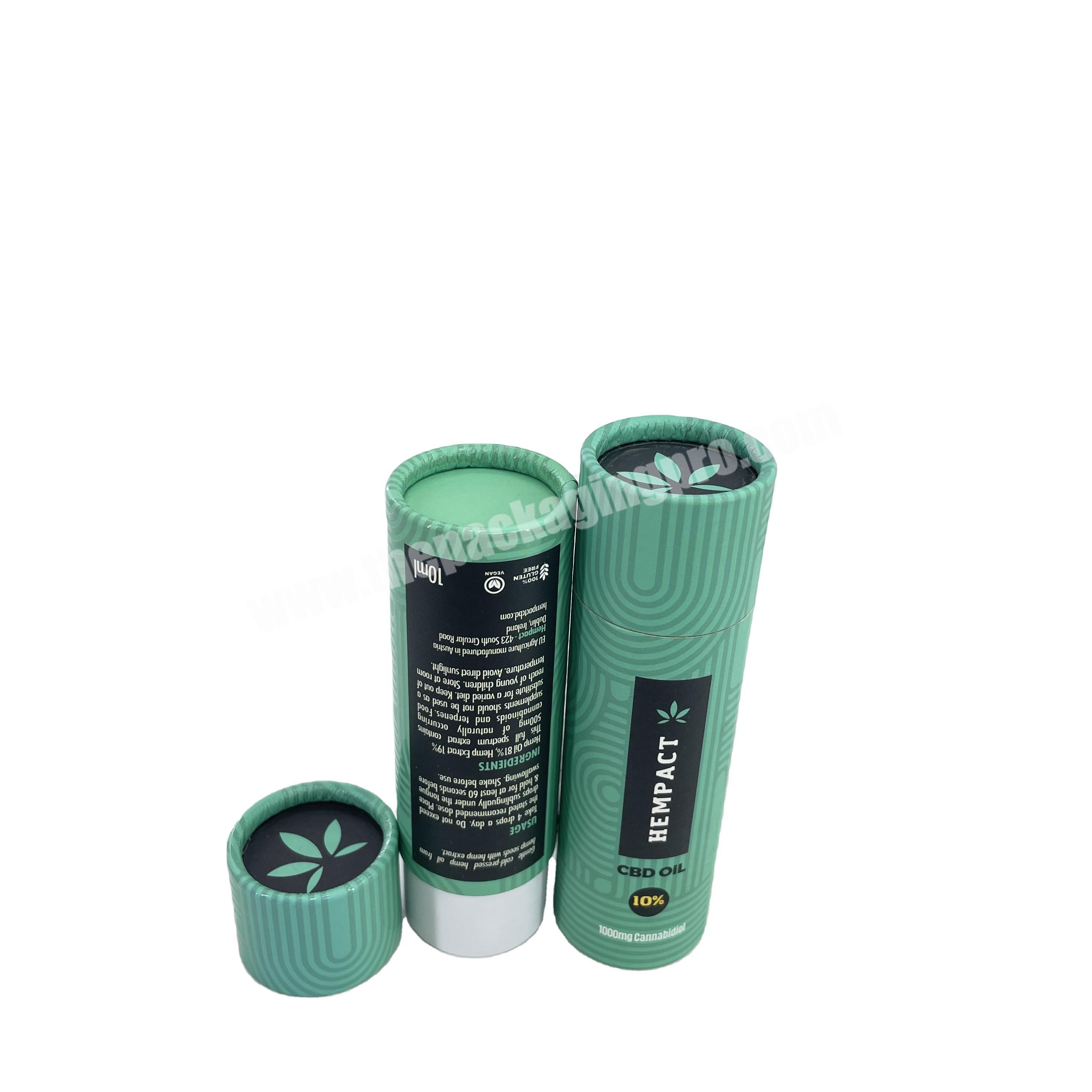 Factory Wholesale Biodegradable Cosmetic Container CBD Essential Oil Paper Tube Packaging