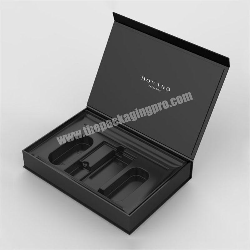Collapsible Rigid Paper Wrapping Flat Lid Luxury Magnetic Folding Gift Box Packaging With Inserts