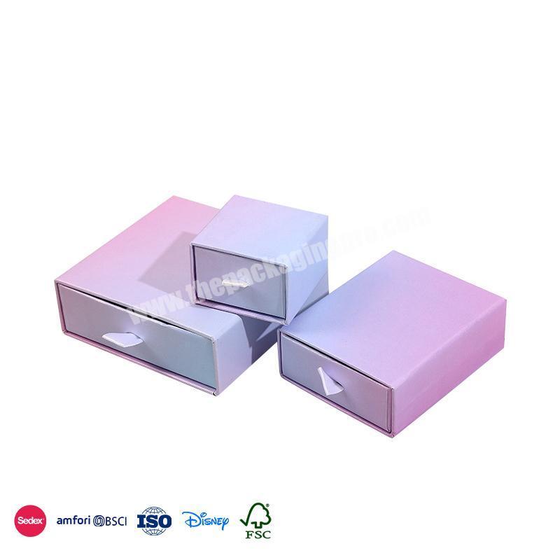 Factory Wholesale Price Gradient color drawer Size optional jewelry boxes with logo for pendant and earrings