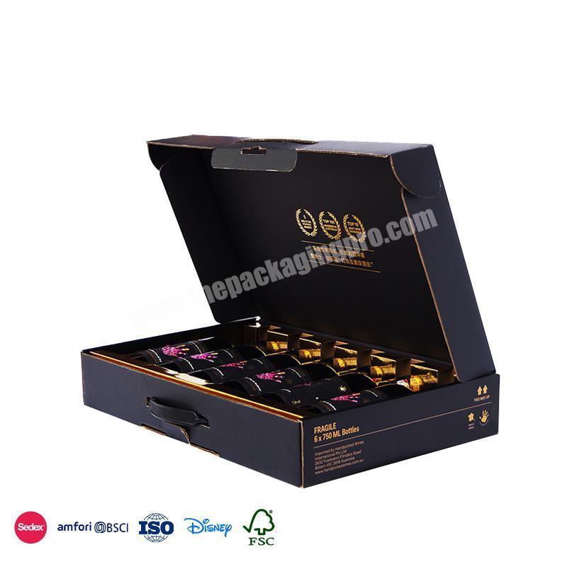 Factory Wholesale Price environmental protection wine box production fast Clamshell can hold 6 bottles