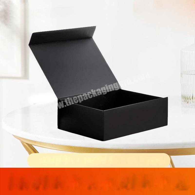 Factory custom black magnetic gift box  black gift boxes wholesale matte black gift box