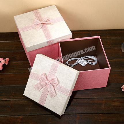Factory custom luxury favor silk ribbon box gift foldable gift box package with ribbon for party