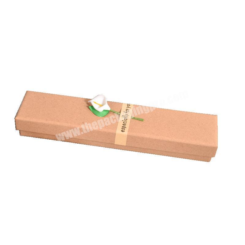Factory hot sale necklace leather jewelry Kraft paper packing paper box creative decals gift box custom wholesale