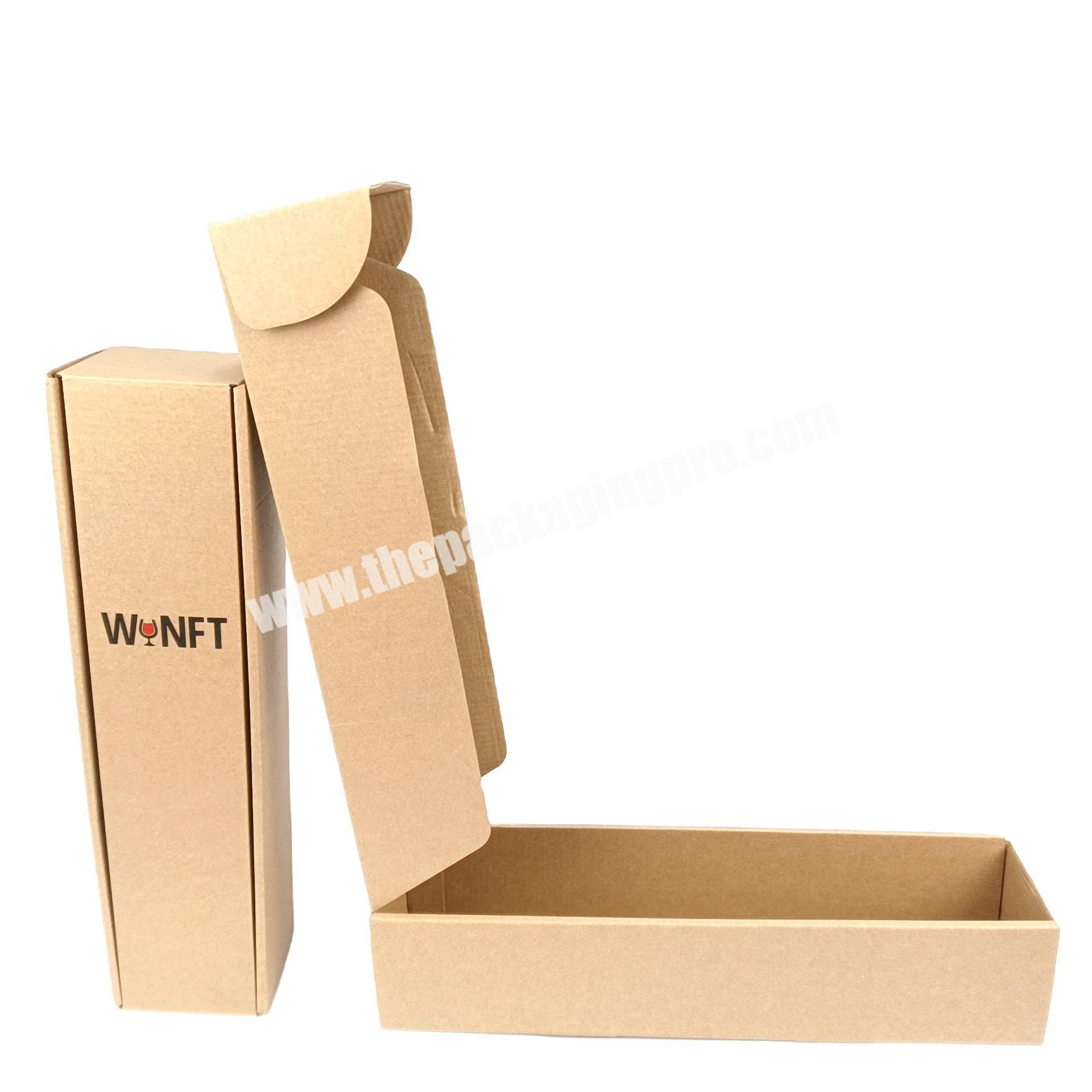 High quality kraft shipping mailer corrugated paper box for wine packaging custom