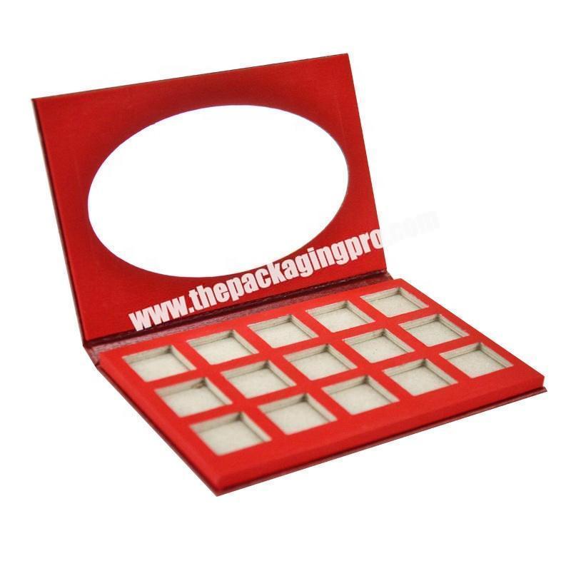 Factory production drawbench design cardboard box packaging custom red eye shadow palette box