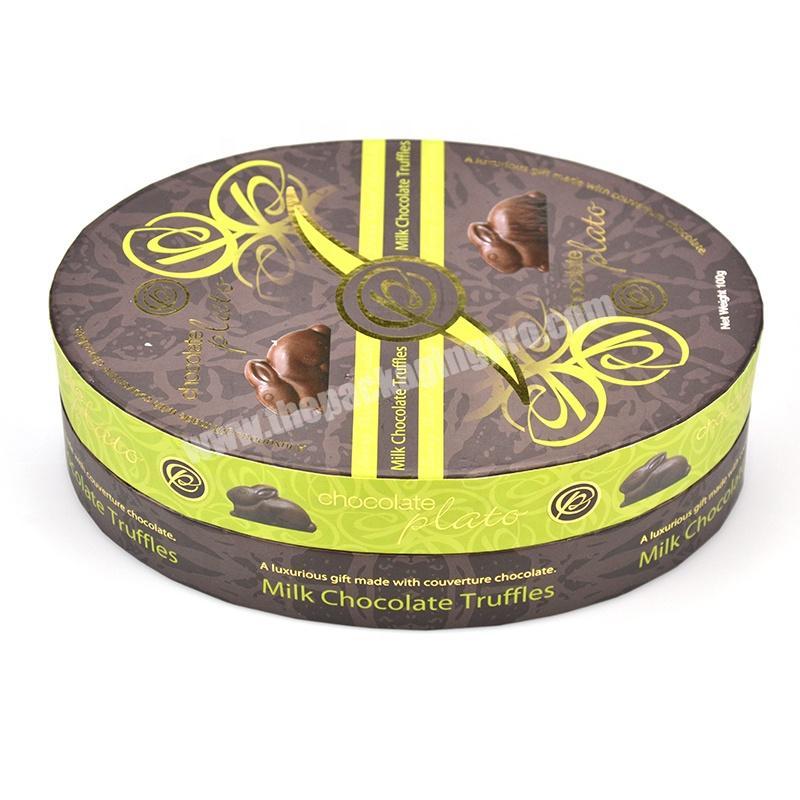 Factory supplies various chocolate packing box design custom round chocolate paper gift box