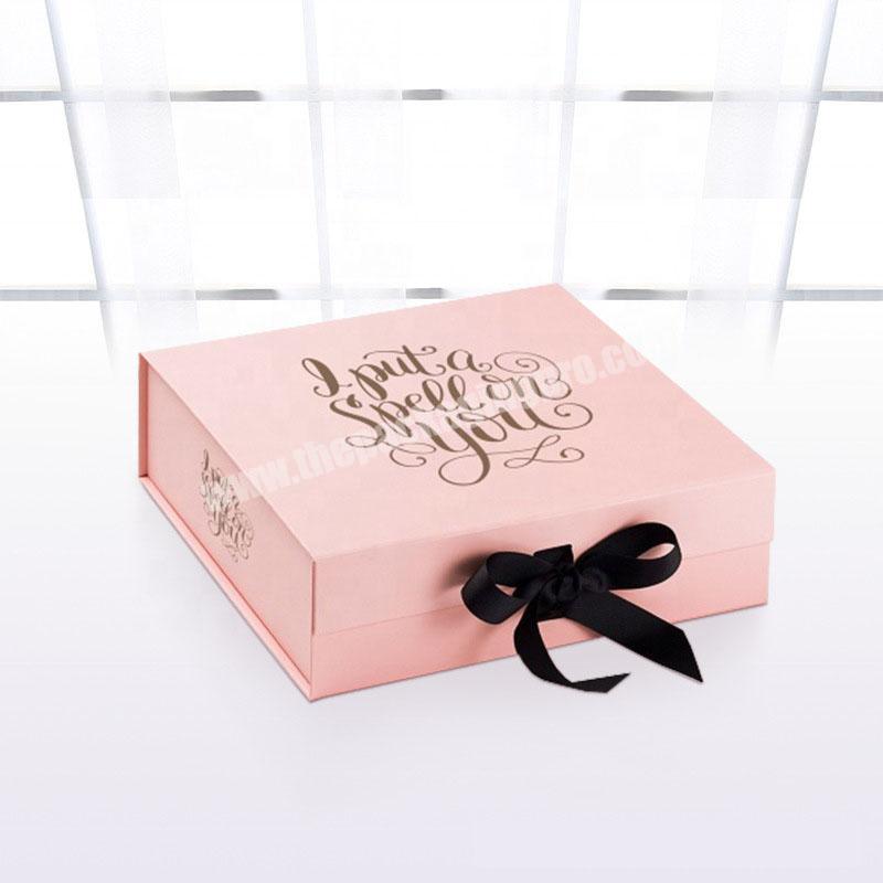 Factory wholesale custom magnetic gift boxes with logo ribbon