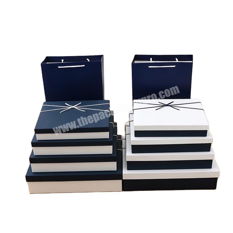 Factory wholesale different sizes empty cardboard gift boxes with lid customized paper gift storage boxes box with lid