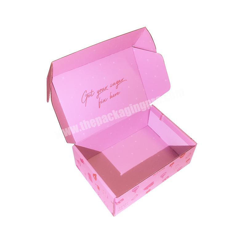 Fancy Design Small Pink Lipstick folding Corrugated Shipping Box With CMYK Print