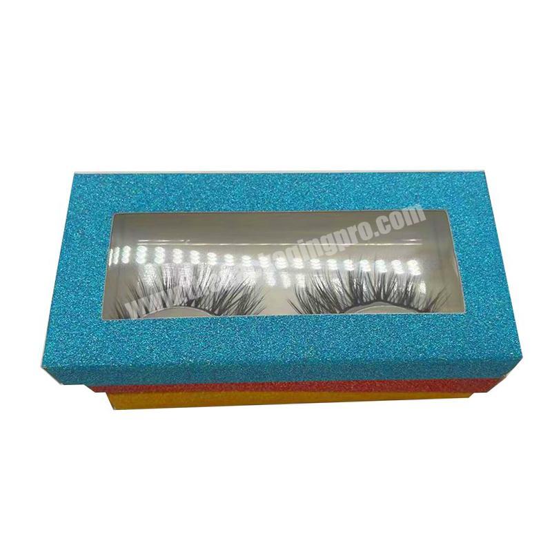 Fashion Display Shine Gltter Packaging Luxury Bulk Pull Out Drawer Storage Paper Box Eyelash Custom Packaging Box