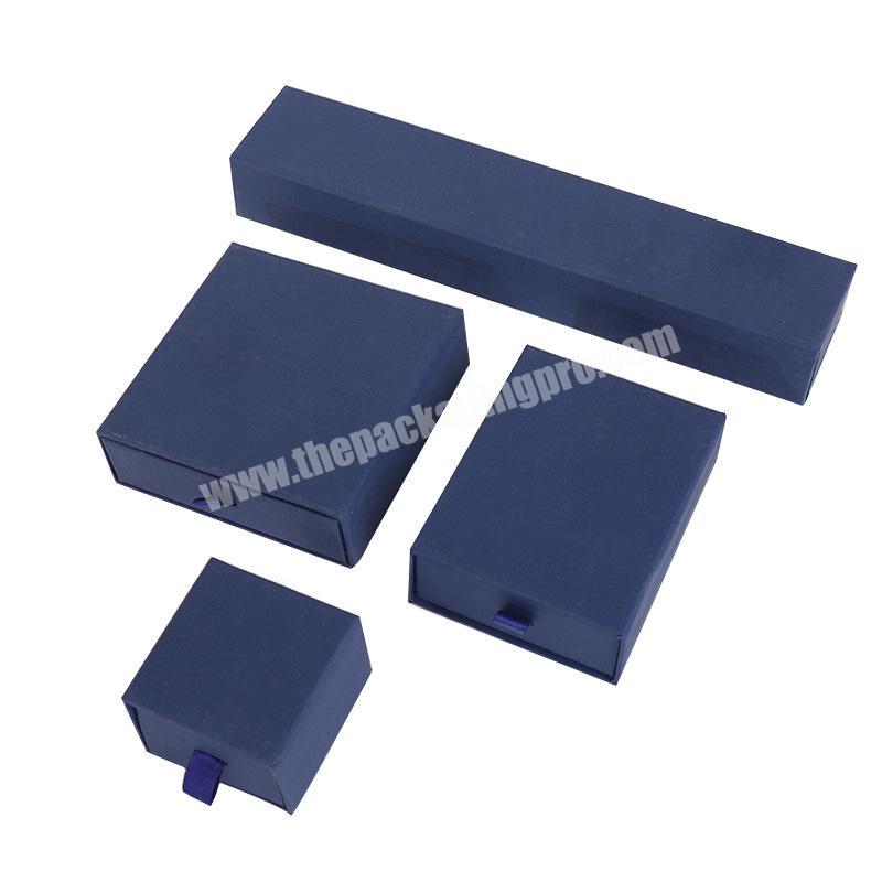 Fashionable Earrings Bracelet Jewelry Packaging Drawer Sliding Box Storage Custom Pink Blue Jewelry Display Box