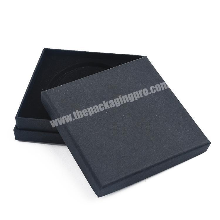 Fashionable Standard Size Recycled Luxury Black Gift Paper Cardboard Box Packaging With Custom Logo For Jewelry Set
