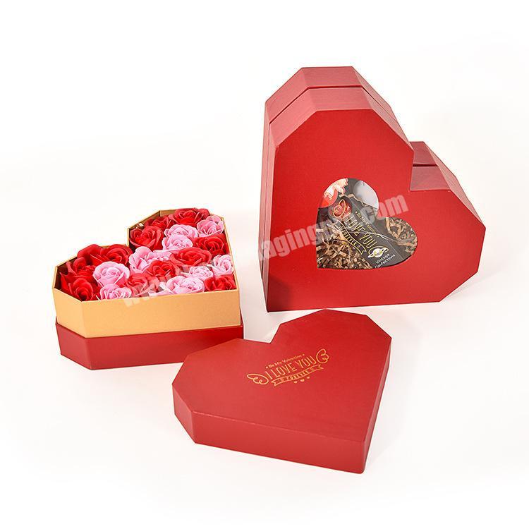 Fashionable&Beautiful Valentine's Gift Paper Rose Box Wedding Gift Boxes Love Heart Shape Paper Cardboard Packaging  Flower Box