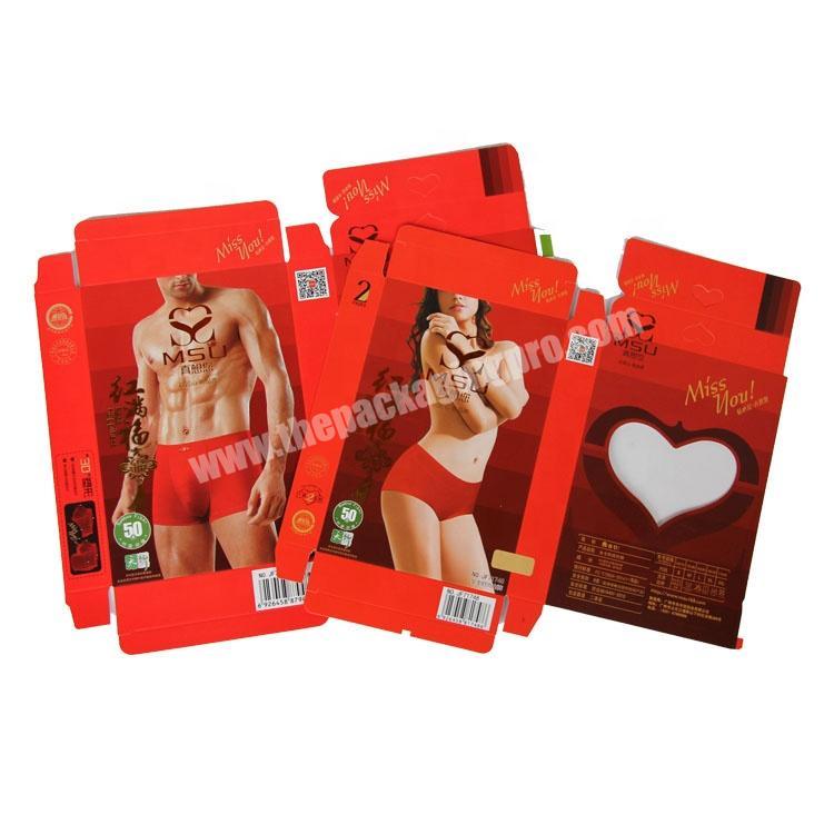 Flat underwear packaging undies packaging with cheap prices underclothes paper packaging new design