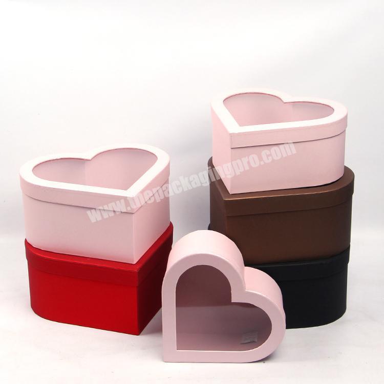 FocusBox clear lid heart shaped jewellery chocolate flower floral gift box packaging with window
