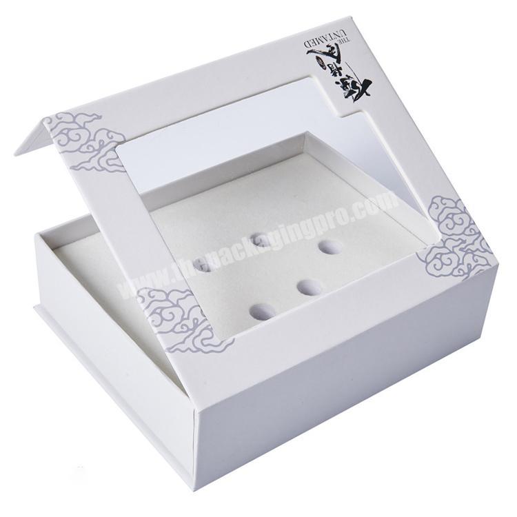 FocusBox customized foldable paper rigid white premium magnetic gift box with pvc window