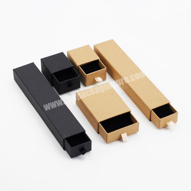 FocusBox wholesale small necklace bracelet earring packaging sliding drawer jewelry box with cufflink