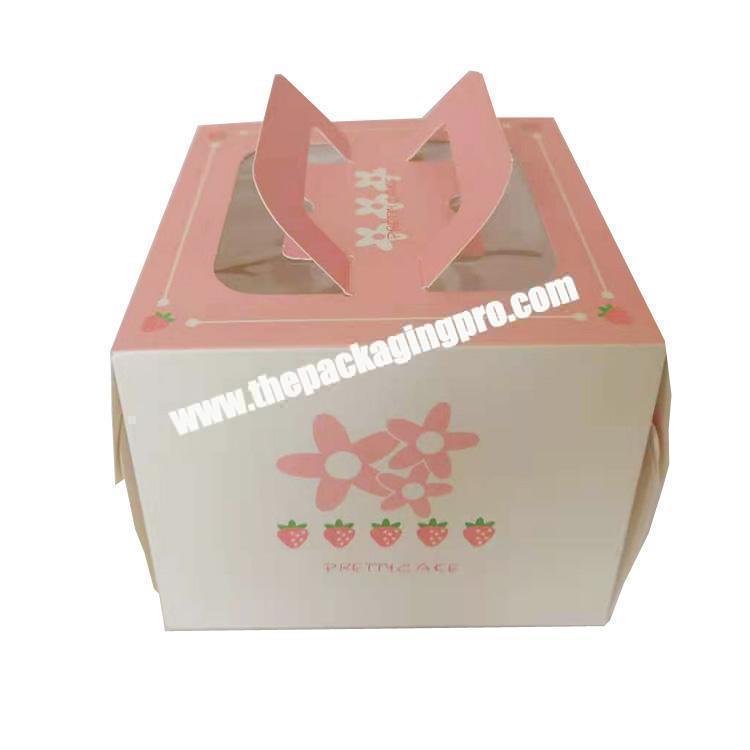 Wholesale White card  Paper Cake Box With PVC Window