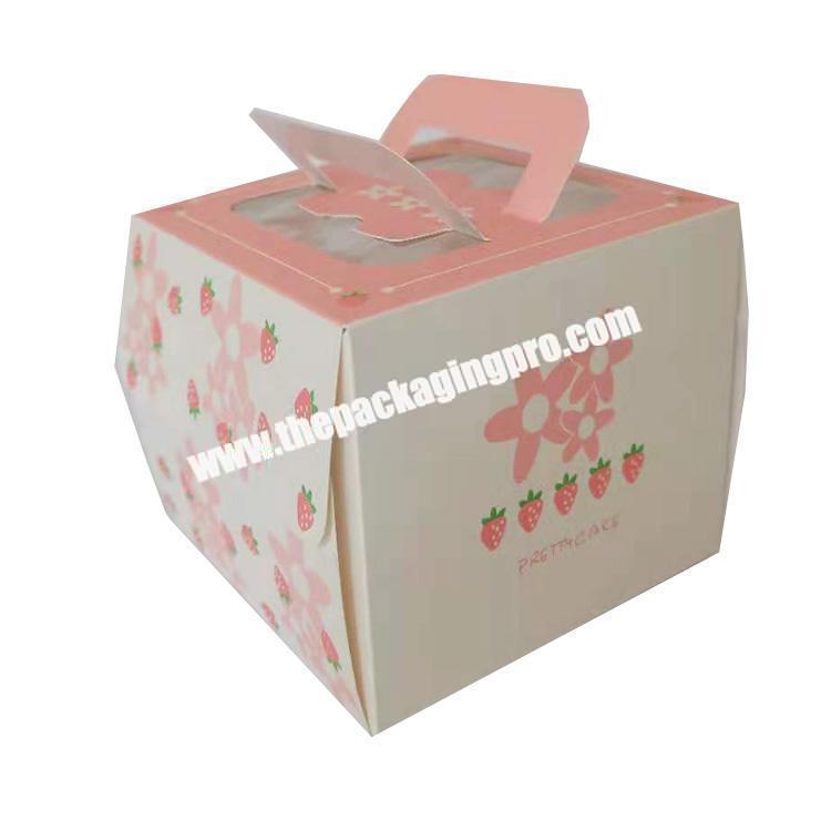 Custom printing food grade paper a gateau tall wide wholesale wedding birthday christmas bakery cake paper box with window