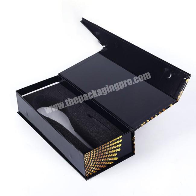 Foldable Eco Black Kraft Paper Packaging Magnet Gift Boxes For Spoon Jewelry Electronic Product Glass