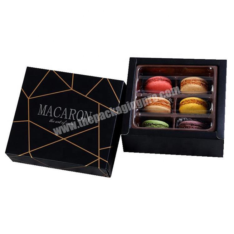 Foldable  folding Macaroon Box With Plastic Trays For Chocolate packaging