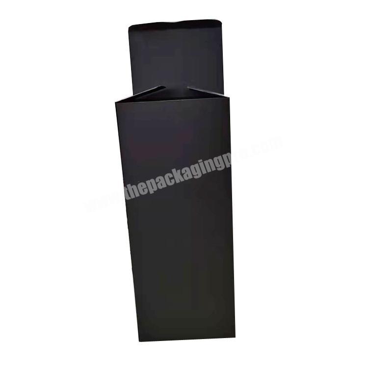 Foldable recyclable factory rectangle full color black matte kraft paper cardboard box
