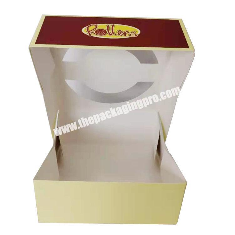 High Quality Custom Square Color 4 Hole Cupcake Packaging Box With Window Lid