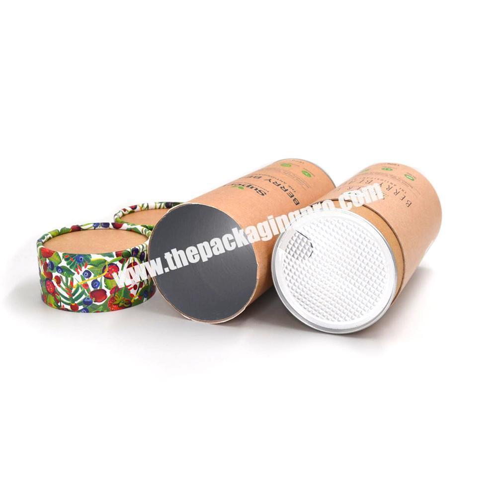 Coffee \\ tea and cosmetic paper tube packaging box food grade cardboard tube with easy peel off lid