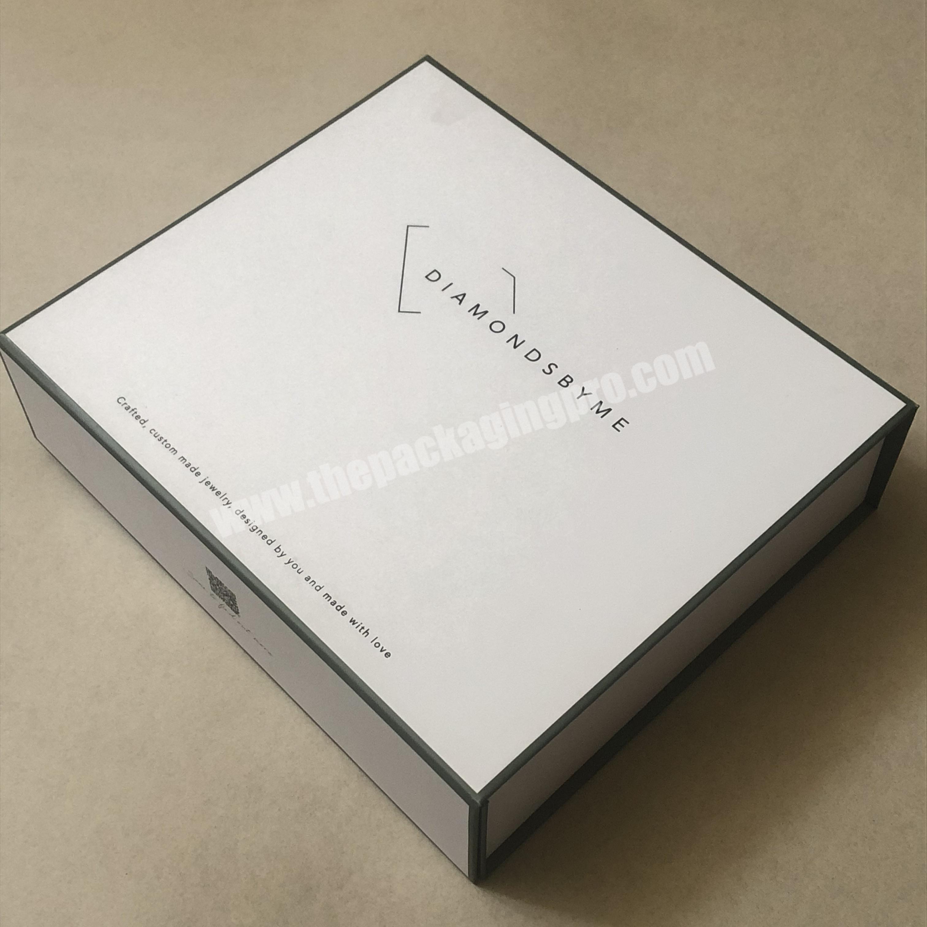 Full edge printing luxury foldable gift boxes in flat packing
