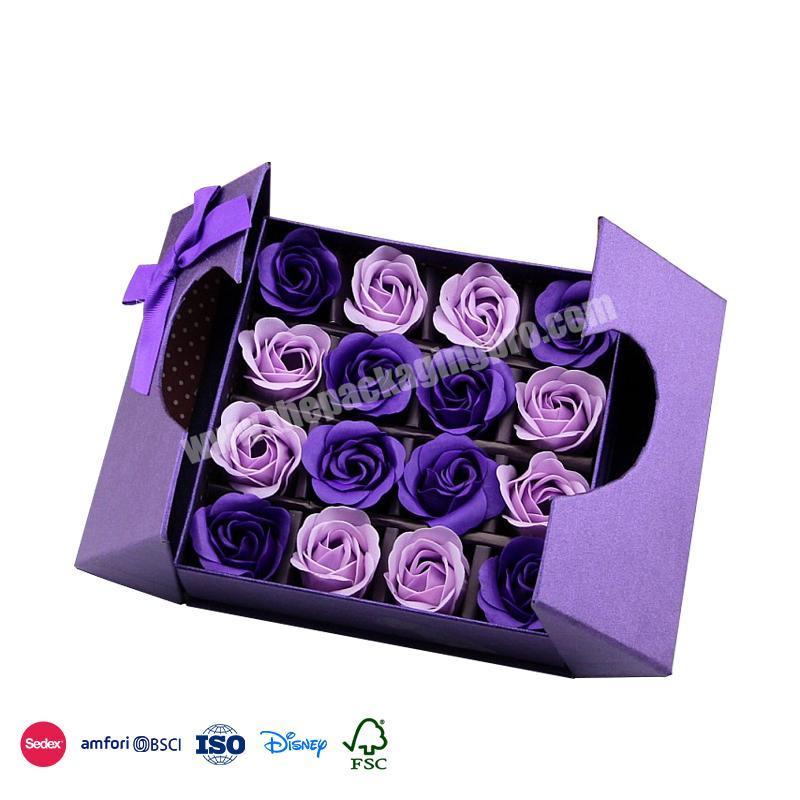 Genuine Special Price Bright colors love hollow design double-sided door flower gift box transparent window