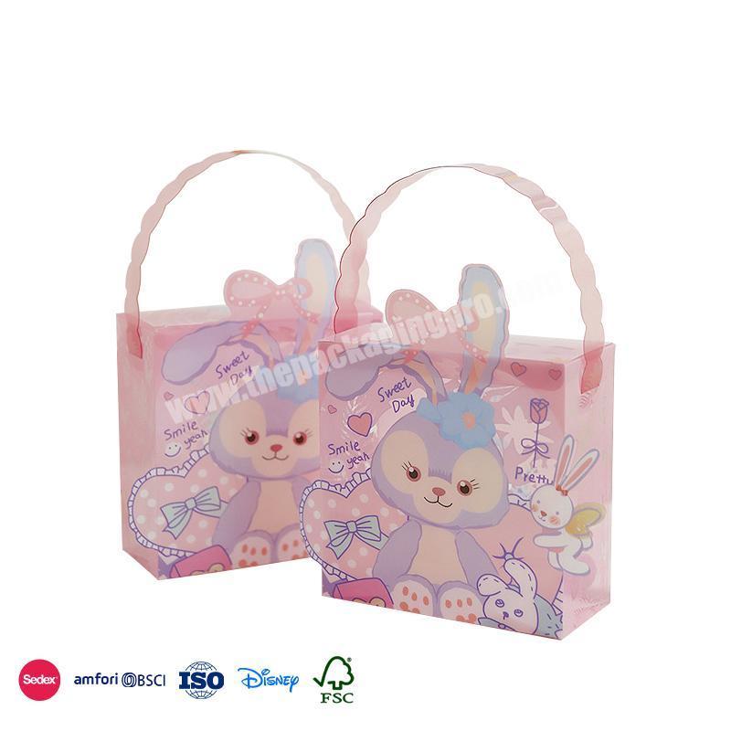 Genuine Special Price Custom Open Type With Star Dew Cute Rabbit With Strong Rope  favor boxes baby girl