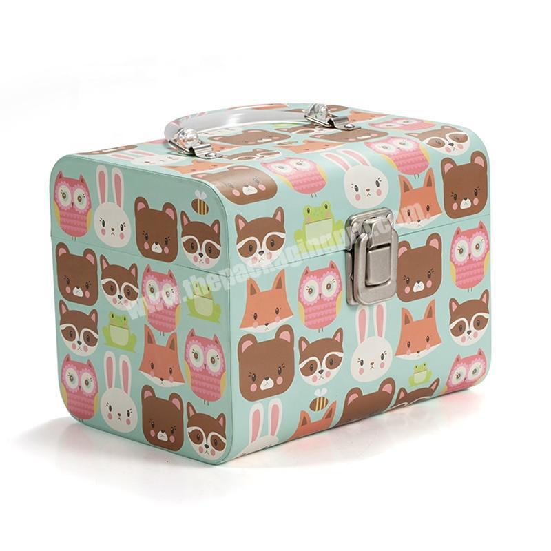 Girl's makeup exquisite packing box custom animal design portable cartoon box for cosmetics