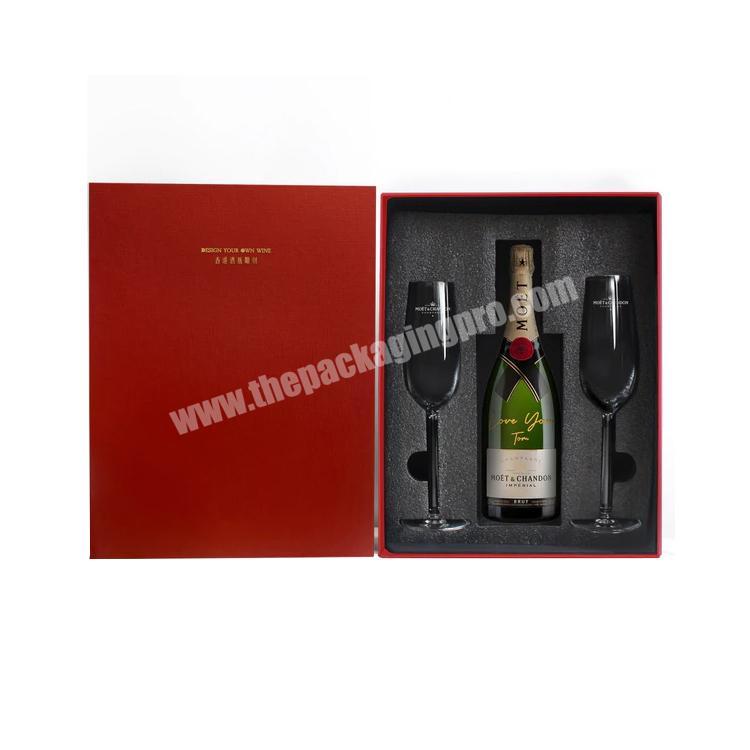 Glass Packaging Boxes Packing Bottle Wine Glasses Gift Box