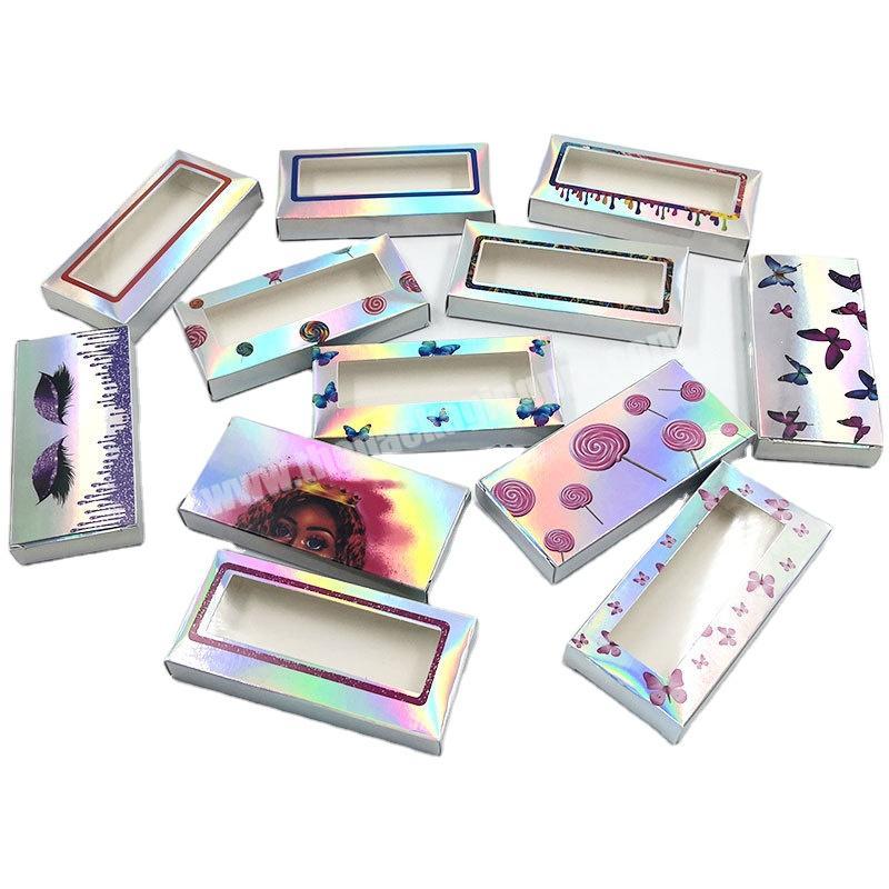 Glitter holographic packaging luxury wholesale lash boxes factory direct empty storage personalized design box lash