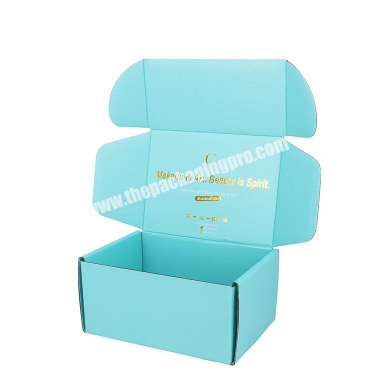 Makeup Mailer Box Customized Logo Hot Sale Blue Shipping Box