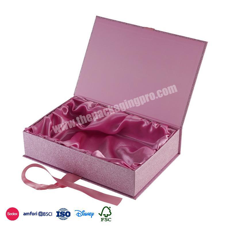 Good Quality Factory Directly Pink Fluorescent Color Regular Style with Ribbon Design custom lotion boxes