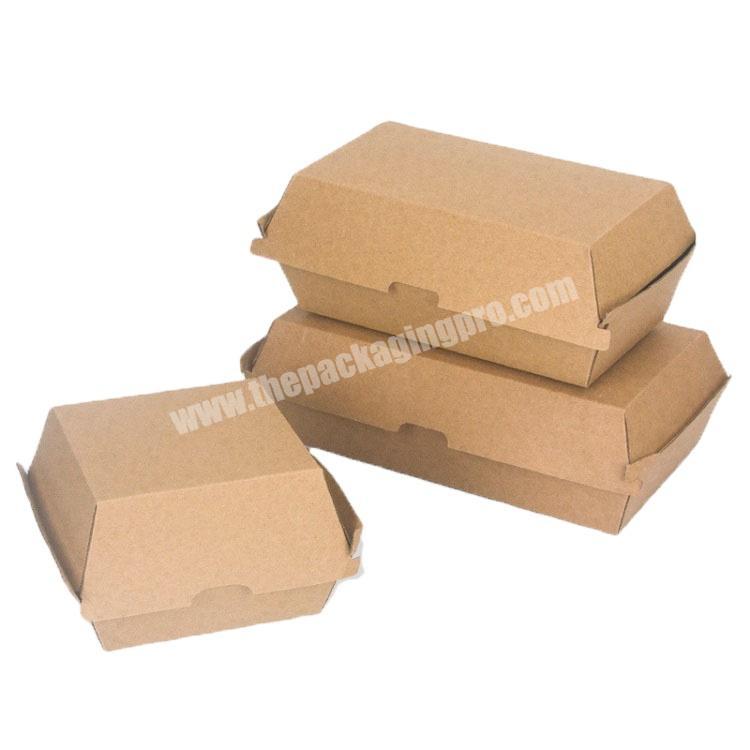 Guaranteed quality paper food packaging takeaway foldable empty kraft burger packing box eco-friendly burger box