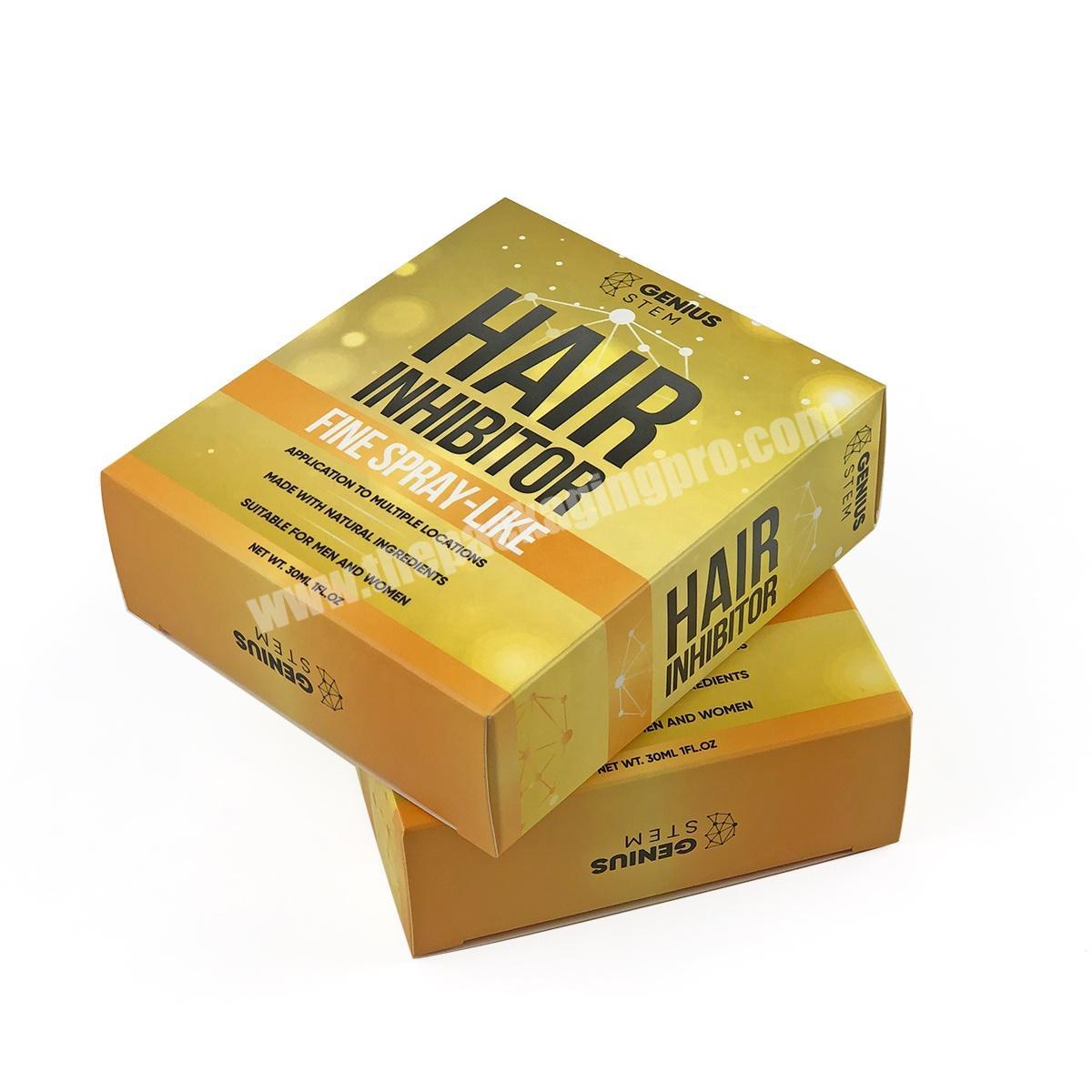 Hair Inhibitor Spray Custom Printed Packaging Reverse Tuck Paper Box Supplier