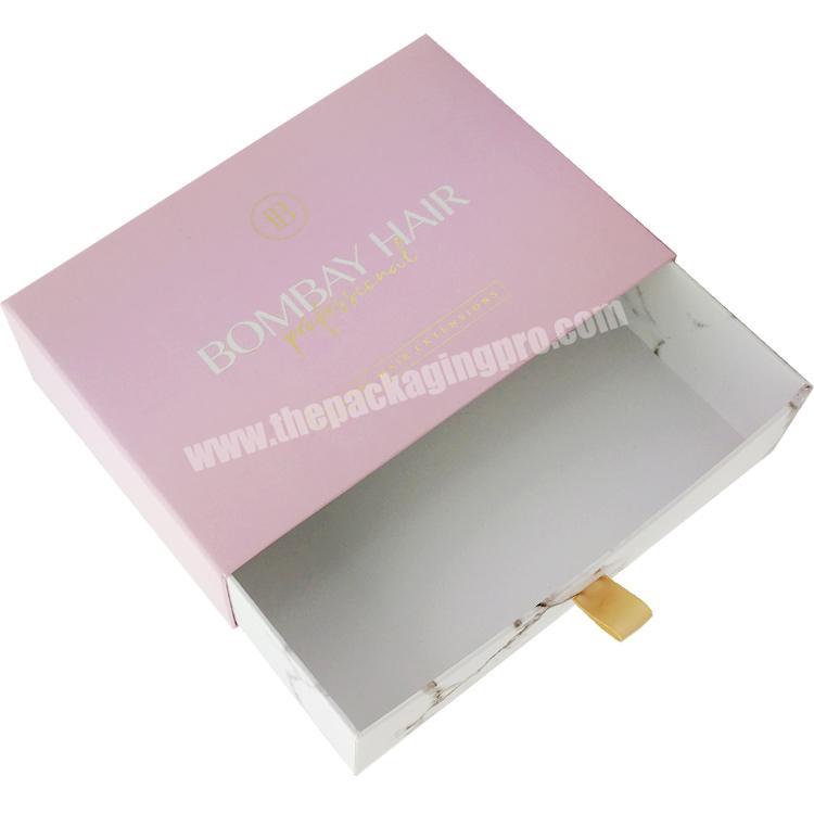 Handmade Cardboard Packaging Gold Foil Drawer Boxes Pink Wedding Favors Luxury Small Gift Set Boxes